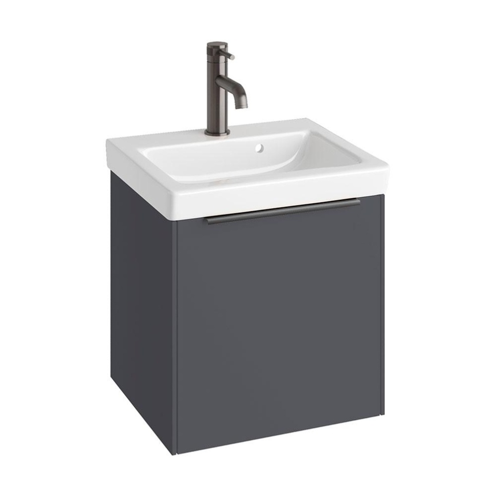 Product Cut out image of the Abacus Concept Simple S3 Anthracite 450mm Basin & Vanity Unit with an Anthracite Furniture Handle